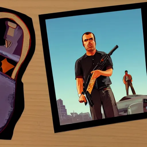 Image similar to gta 5 playthrough, stylized painting art