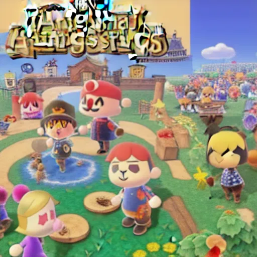 Image similar to A world invaded by animal crossing villager, super smash bros, Cover Art by Stephen Bliss, Boxart, Loading Screen. 8k Resolution, nintendo, switch