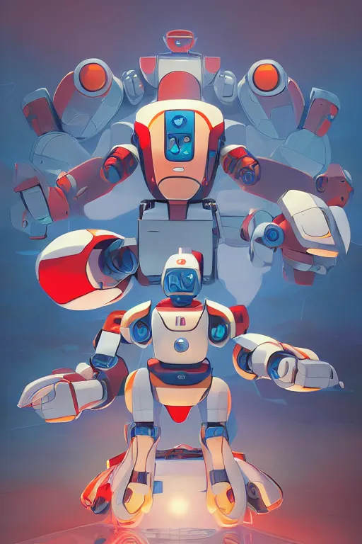 Image similar to metabots medabots medarotto medarot robot minimalist comics, behance hd by jesper ejsing, by rhads, makoto shinkai and lois van baarle, ilya kuvshinov, rossdraws global illumination ray tracing hdr radiating a glowing aura