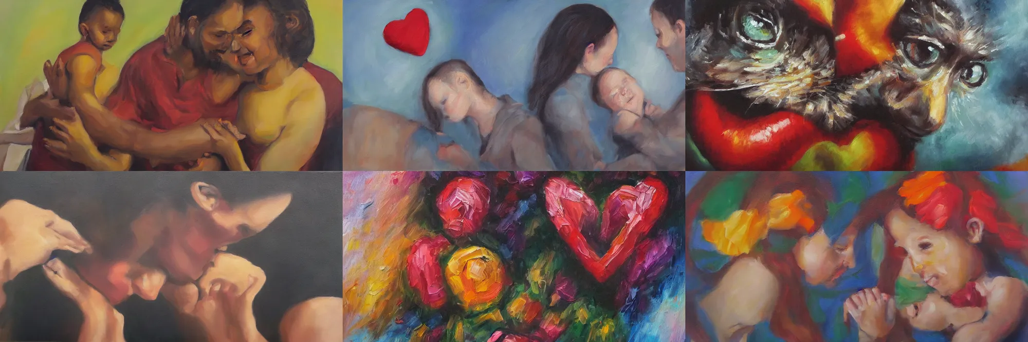 Prompt: what love looks like, oil painting,