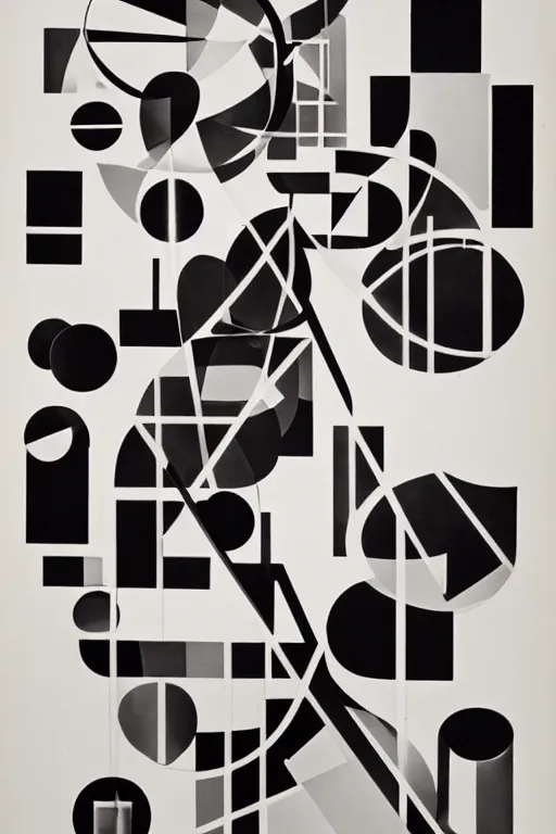 Prompt: an abstract typographic composition by László Moholy-Nagy