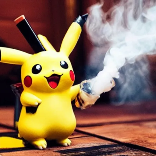 Prompt: pikachu smoking a hookah