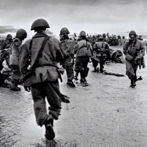 Image similar to the d - day, by robert capa,