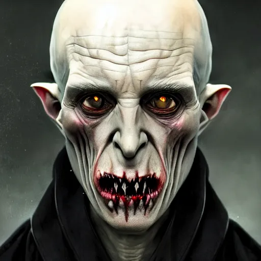 Prompt: portrait painting of horrifyingly disfigured nosferatu vampire wearing battered vietnam fatigues, ultra realistic, concept art, intricate details, eerie, highly detailed, photorealistic, octane render, 8 k, unreal engine. art by artgerm and greg rutkowski and charlie bowater and magali villeneuve and alphonse mucha