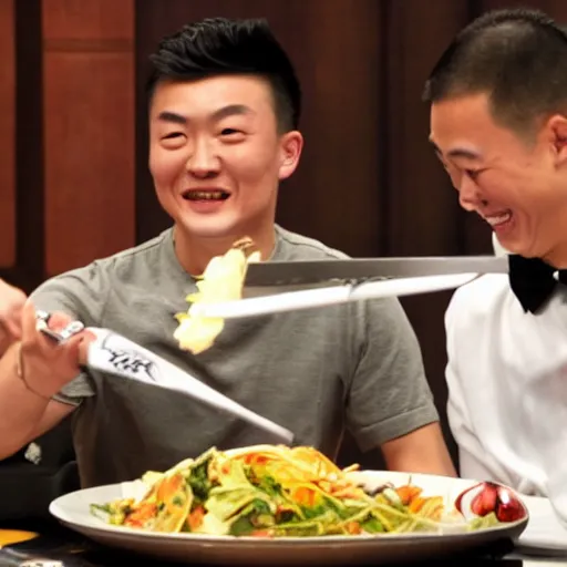 Image similar to Justin Sun being attacked by fork