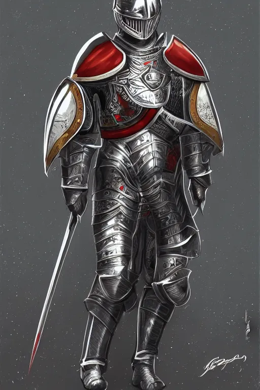 Image similar to emmanuel macron wearing knights armour, highly detailed, digital art, sharp focus, trending on art station