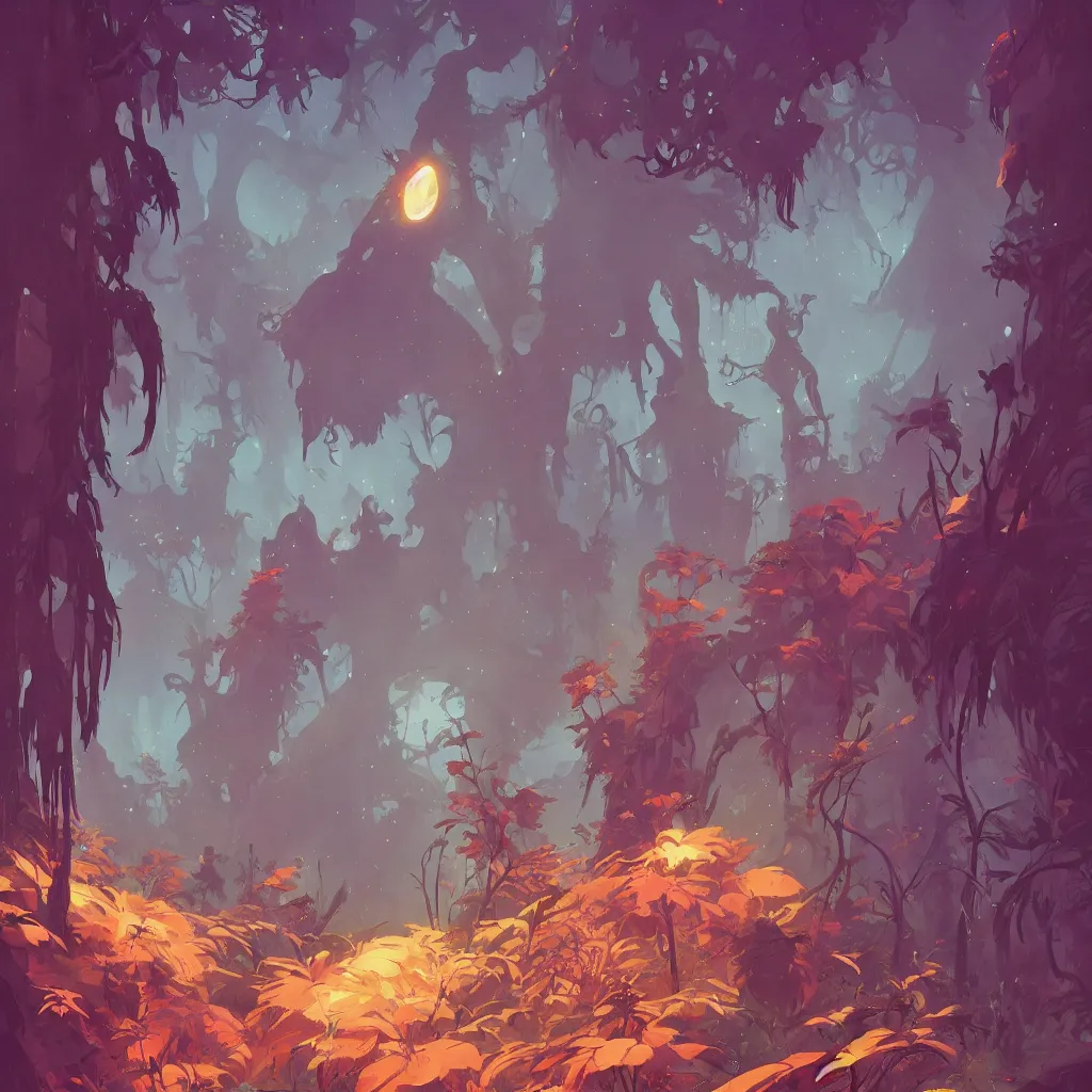 Image similar to alien forest background stylized, official fanart behance hd artstation by jesper ejsing, by rhads, makoto shinkai and lois van baarle, ilya kuvshinov, ossdraws, by feng zhu and loish and laurie greasley, victo ngai, andreas rocha, john harris