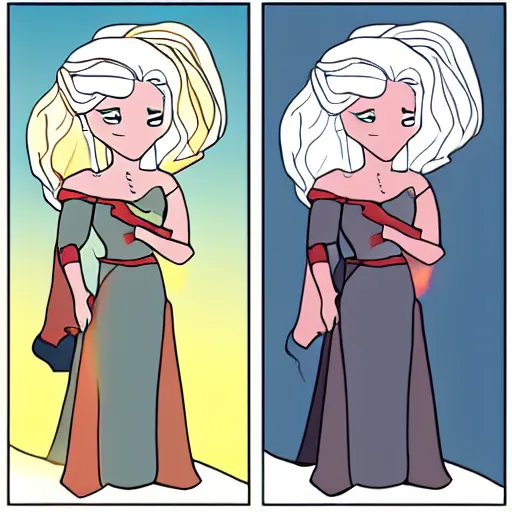 Image similar to Daenerys Targaryen in the style of SMBC