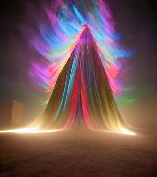 Image similar to lokah samastah sukhino bhavantu light painting art, iridescent, volumetric lighting, majestic light, ethereal, hyperrealistic, at night, epic, masterpiece, by reuben wu