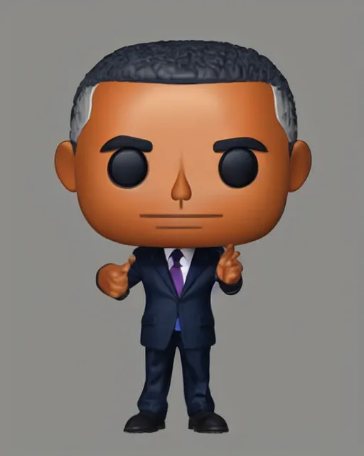 Image similar to full body 3d render of Barack Obama as a funko pop, studio lighting, white background, blender, trending on artstation, 8k, highly detailed