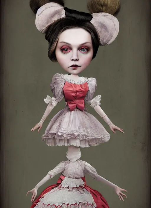 Image similar to alice little as a mark ryden doll, detailed digital art, trending on Artstation