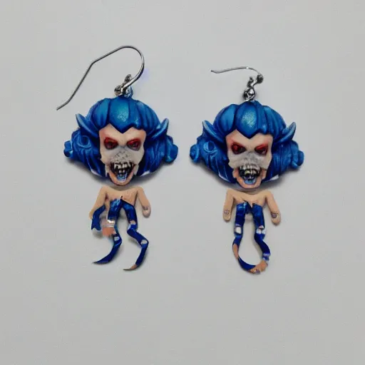 Image similar to demogorgon with blue earrings