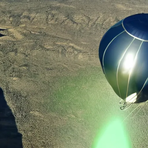 Image similar to film still of yoda flying in a hot air balloon in the new star wars movie 4 k