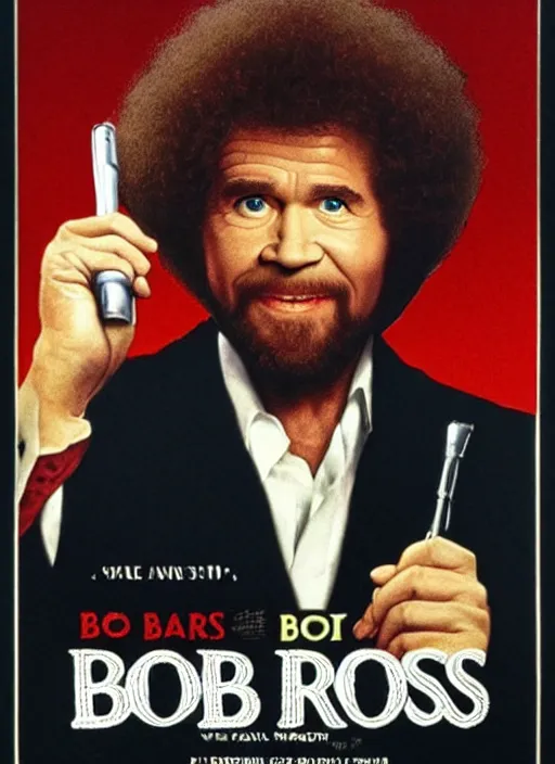 Image similar to Bob Ross as Scarface, Scarface movie poster