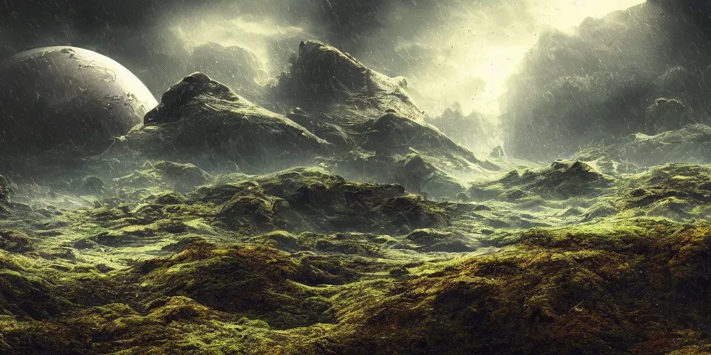 alien landscape background