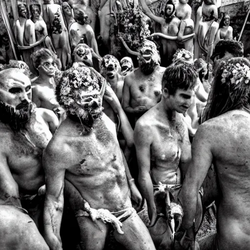 Image similar to Puglia, Italy midsommar satanic ritual, spiritual, movie still, photograph, realistic, hyper detailed