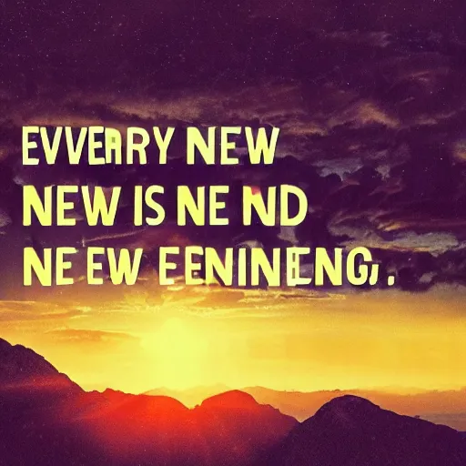 Prompt: every end of the world is also a new beginning