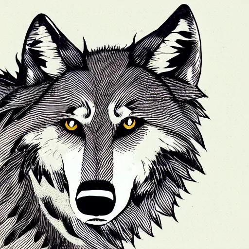 Prompt: wolf in a Trevor Henderson art style