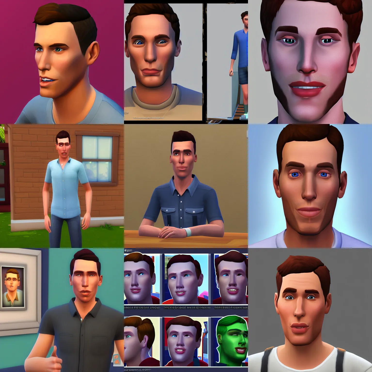 Prompt: portrait of jerma985 in the sims 4, gaming, detailed, 4k