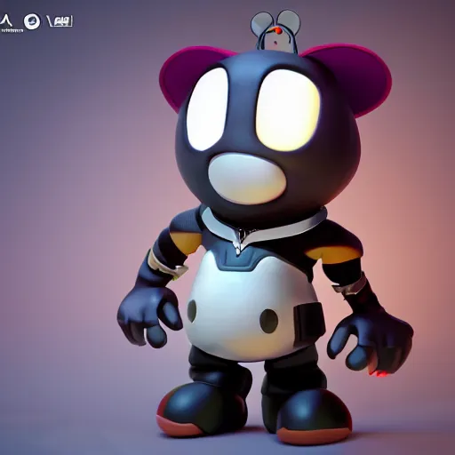 Prompt: cute kingdom hearts heartless with glowing eyes, fullbody in 3 d octane render, pixar big hero 6 style