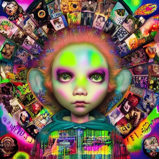 Image similar to rave cd compilation, by mark ryden, hd, hyper detailed, 4 k