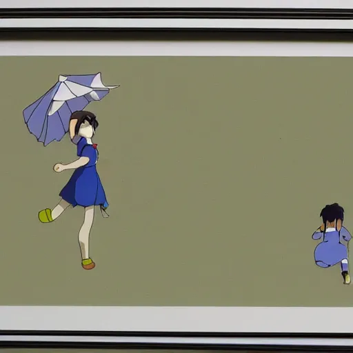 Image similar to frame to frame animation of a run cycle by studio ghibli