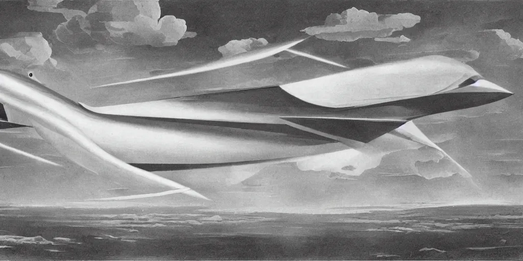 Image similar to hypersonic aircraft, by tullio crali