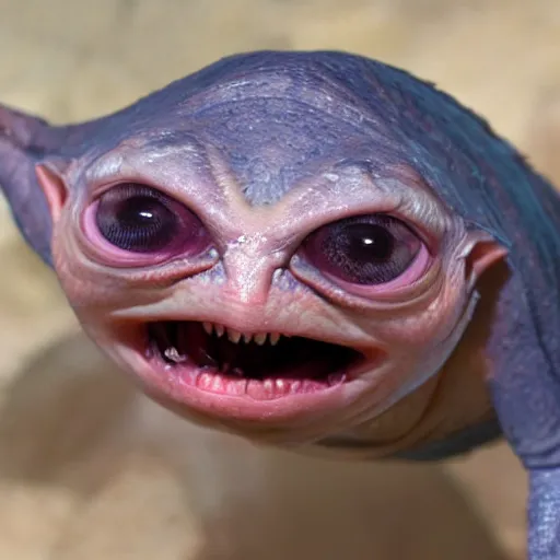 Image similar to gollum - faced fish