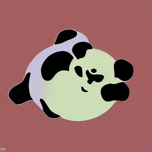 Image similar to a slug with a panda face in cartoon style