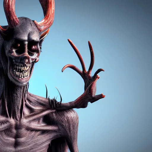 Image similar to a wendigo, 3 d render, octane, ray tracing, ultra high resolution, ultra detailed, photorealistic, 8 k