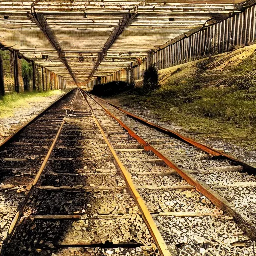 Image similar to the railroad is a place of death. it's where the forgotten and the damned go to die. it's a place of dark secrets and hidden terror.