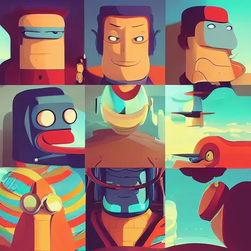 Image similar to face icon stylized minimalist futurama, loftis, cory behance hd by jesper ejsing, by rhads, makoto shinkai and lois van baarle, ilya kuvshinov, rossdraws global illumination