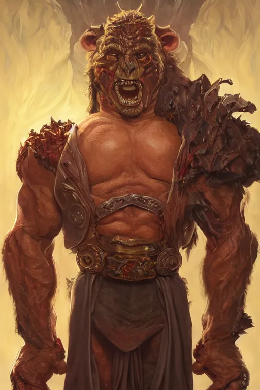 Image similar to portrait of elon musk as a hulking herculean demon orc bugbear clown, godlike, upper body, fantasy, intricate, elegant, highly detailed, digital painting, artstation, concept art, sharp focus, illustration, art by artgerm and greg rutkowski and alphonse mucha