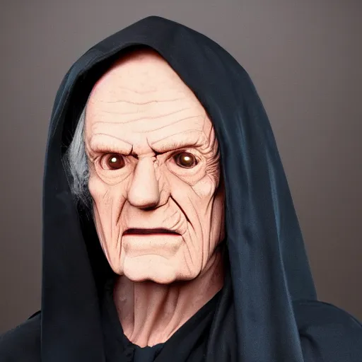 Prompt: Emperor Palpatine as a wise father figure, professional headshot, LinkedIn