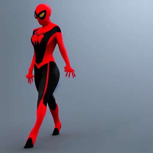 Image similar to Spiderwoman Trending on ArtStation, Digital 3D, Female, Girl, Woman