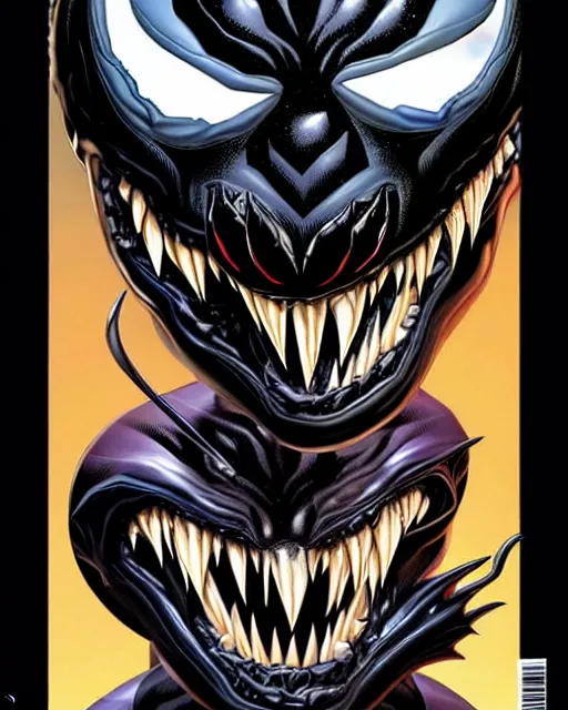 Image similar to a portrait of Venom by Javier Garron, Gerardo Sandoval and Clayton Crain