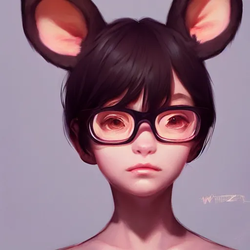 Prompt: character design portrait of an anthropomorphic furry rat girl with rat ears, eyelids shut, asleep, symmetrical eyes, sharp detailed painting, concept art, by wlop, ilya kuvshinov, artgerm, krenz cushart, rutkowski, trending on pixiv.