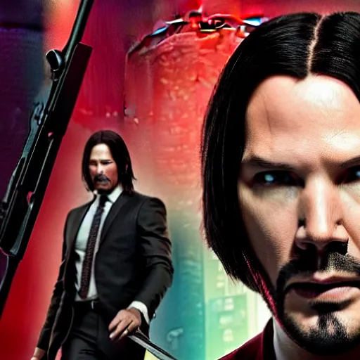 Image similar to jerry trainor, john wick movie still, 4 k