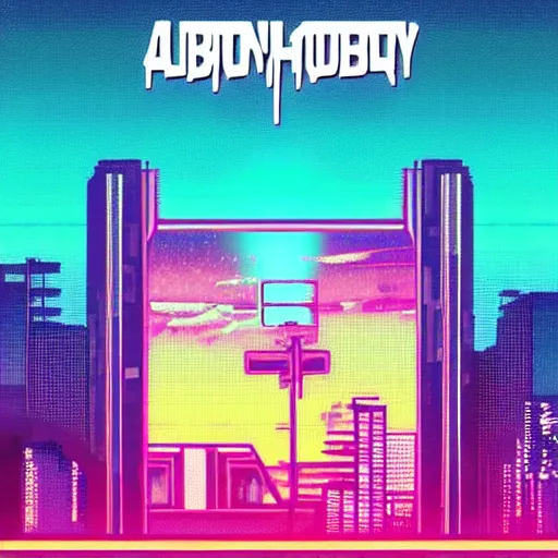 Image similar to abandoned, synthwave