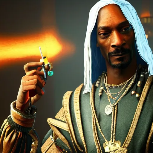 Image similar to Snoop Dogg in the Witcher 3 4K quality super realistic