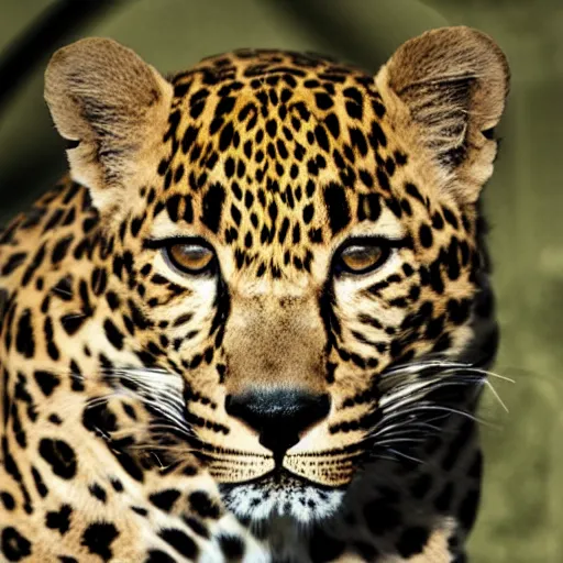 Prompt: a lascivious leopard looking left