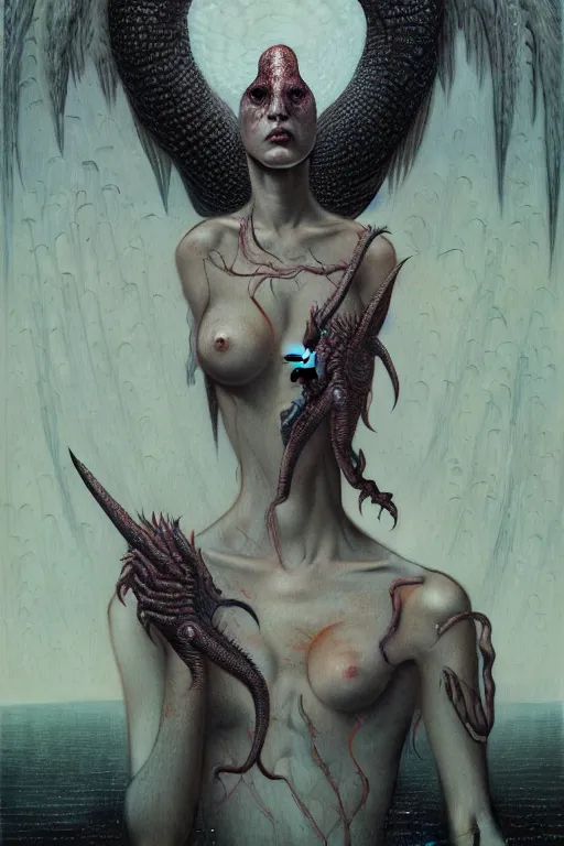 Prompt: lilith the mother of all monsters harpy, raining ash, fine art masterpiece, highly detailed dino valls wayne barlowe machiej kuciara, dramatic lighting, long shot, wide angle, uhd 8 k, sharp focus