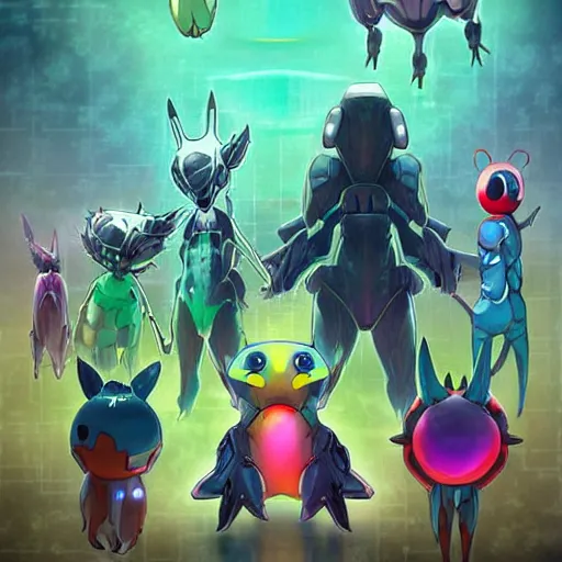 Image similar to biopunk pokemon poster trending on artstation, digital art, render