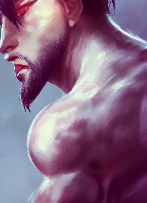 Prompt: detailed beautiful male character art, concept art, depth of field, on amino, by sakimichan patreon, wlop, weibo, bcy. net, bcy high quality art on artstation.