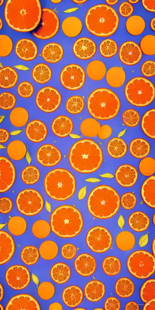 Image similar to a seamless repeating pattern of campari and oranges, colourful, symmetrical, repeating 3 5 mm photography, in the style of toiletpaper magazine, surreal, high detail, photograph by slim aarons, wes anderson,