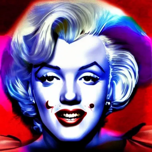 Prompt: Marilyn Monroe as Harley Quinn hyper realistic 4K quality