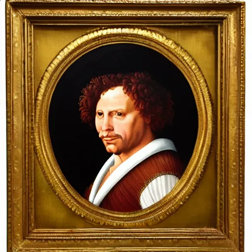 Image similar to a renaissance style portrait painting of Alfredo Linguini