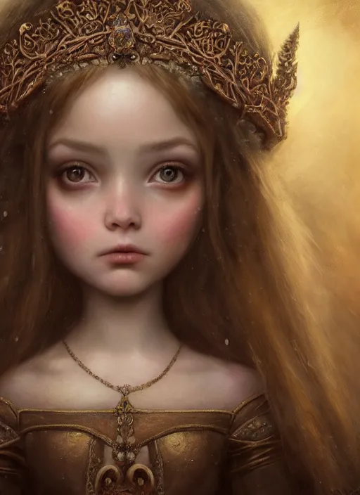 Image similar to highly detailed closeup portrait of a fairytale medieval princess, unreal engine, nicoletta ceccoli, mark ryden, lostfish, earl norem, global illumination, god rays, detailed and intricate environment