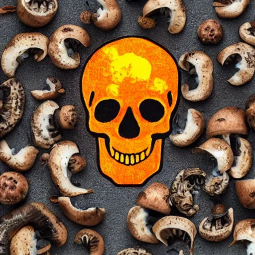 Image similar to skull exploding into mushrooms