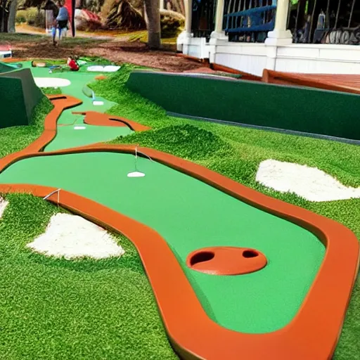 Prompt: epic mini golf course